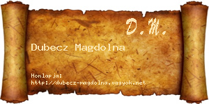 Dubecz Magdolna névjegykártya