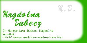 magdolna dubecz business card